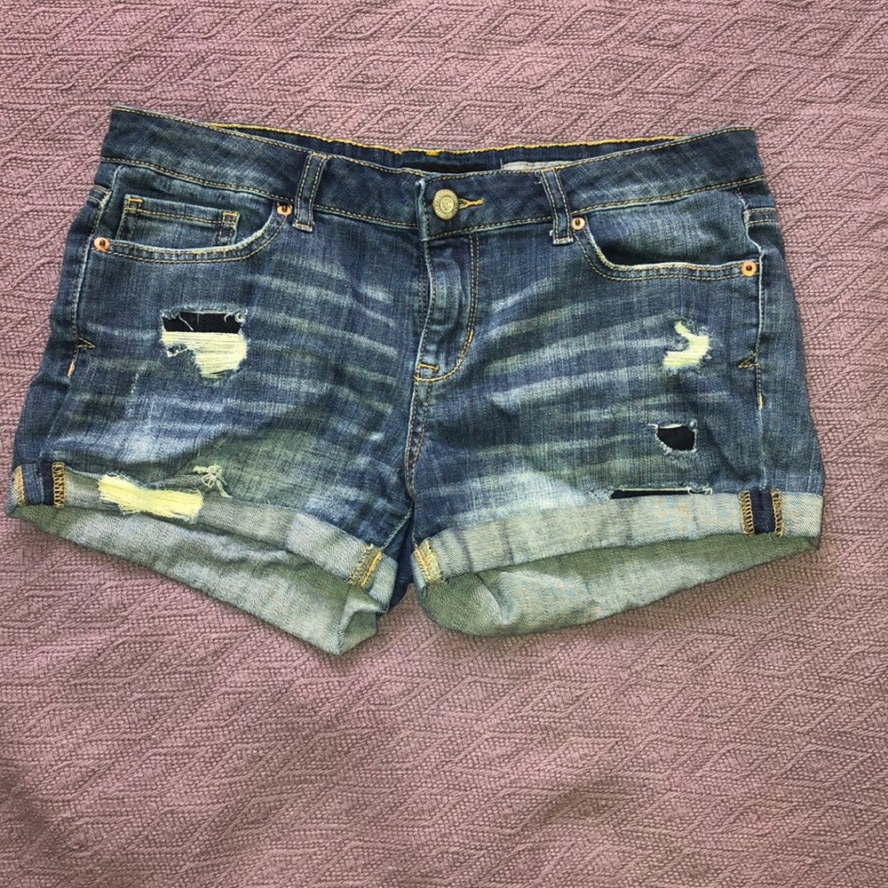 Distressed Midi Shorts